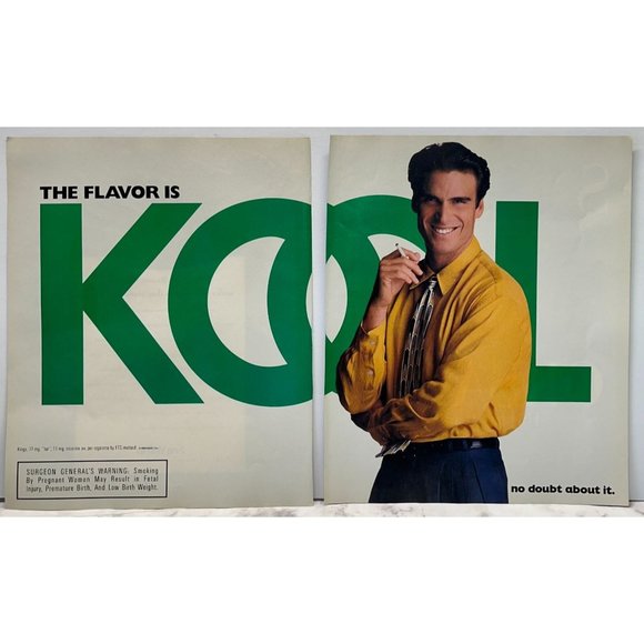 Art | Kool Menthol Cigarettes Print Ad Vintage 1994 Man Smoking No ...